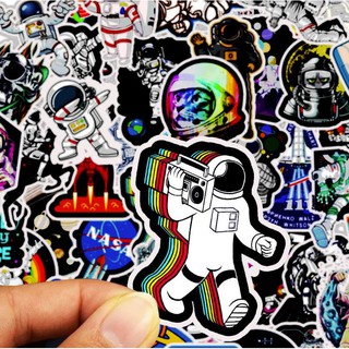 Sticker DU HÀNH VŨ TRỤ nhựa PVC không thấm nước, dán nón bảo hiểm, laptop, điện thoại, Vali, xe,  Cực COOL#16