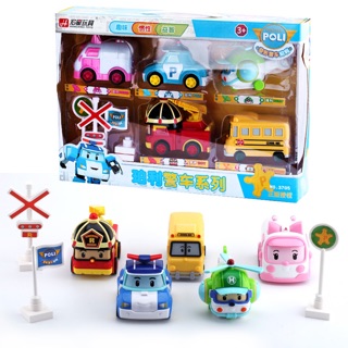 Set Xe Poli & Các bạn Biển Báo Xe không biến hình 3705 3703