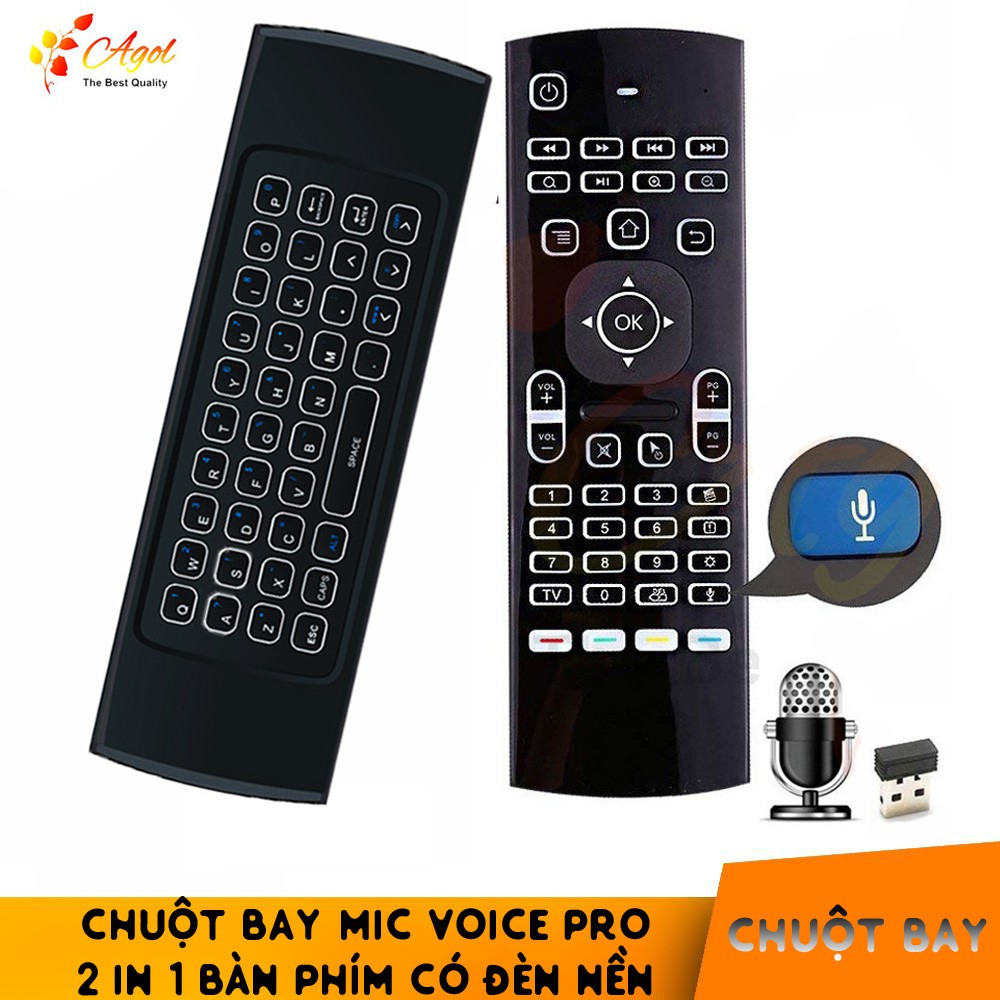 Chuột bay km900V pro ,MX3 pro có đèn nền phím mềm và mic voice