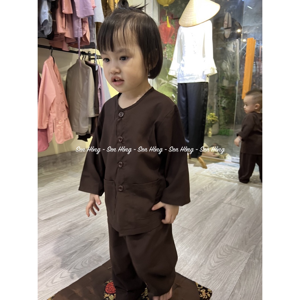 Đồ bà ba cho bé trai bé gái - quần áo lam đi lễ chùa đi chơi - set baba trẻ em vải kate Nhật BBB