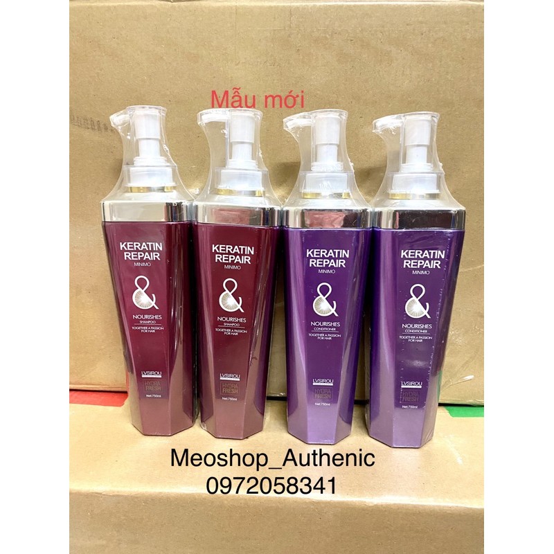 Dầu cặp keratin repair minimo dung tích 750ml hàng chuẩn.