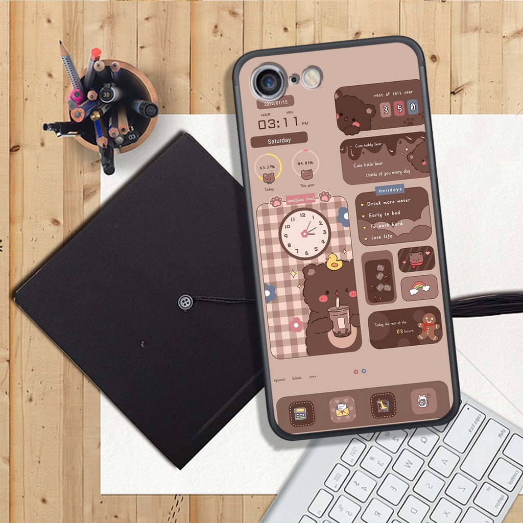 ỐP LƯNG IPHONE 5G - 6G - 6S - 7G - 8G - SE,  IN HÌNH GẤU NÂU CHOCOLATE ĐÁNG YÊU.