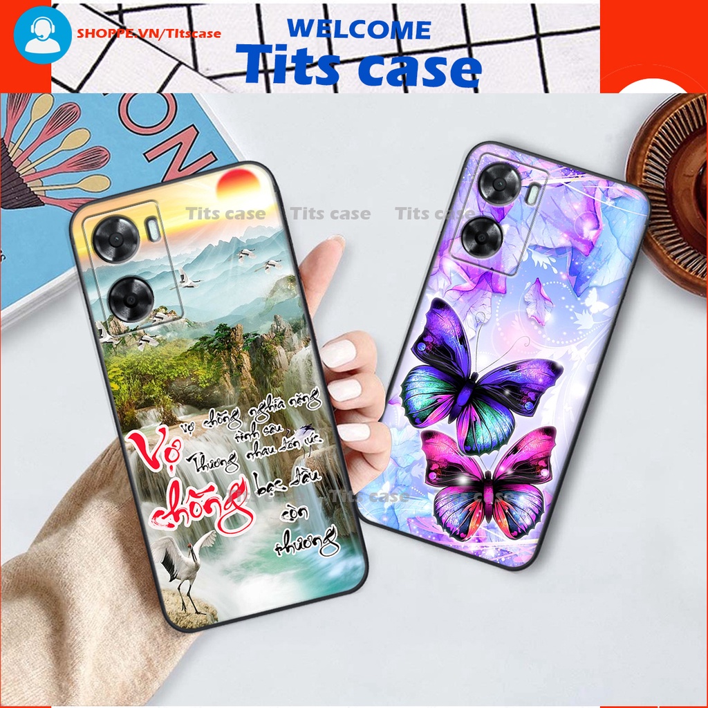 Ốp lưng Oppo A57 2022 / A77 4G / A77S Bảo vệ camera  in hình thiên nga,hoa may mắn, đặc sắc ĐỘC - LẠ - BỀN