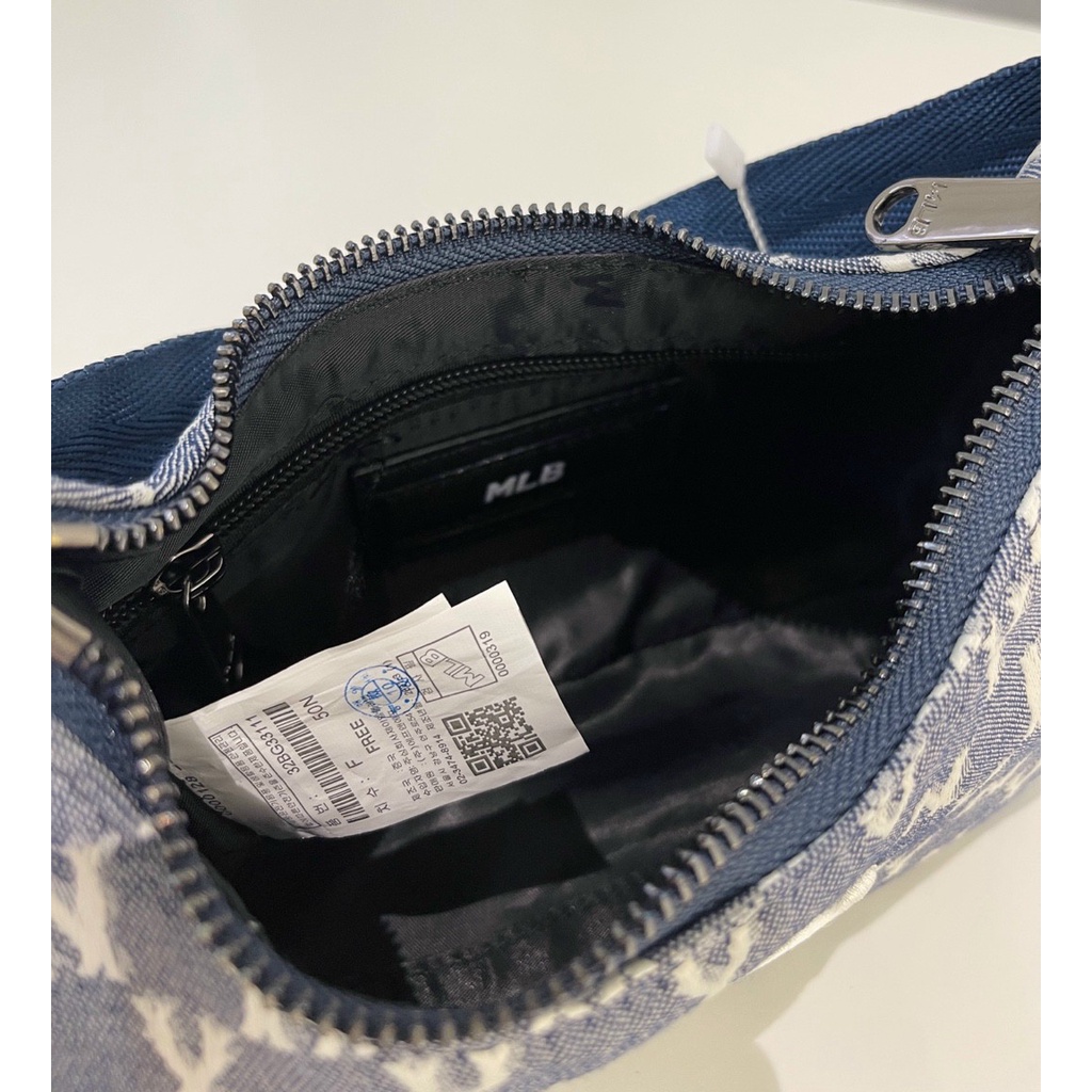 Túi kẹp nách DENIM MLB màu xanh đen hàng auth tuồn