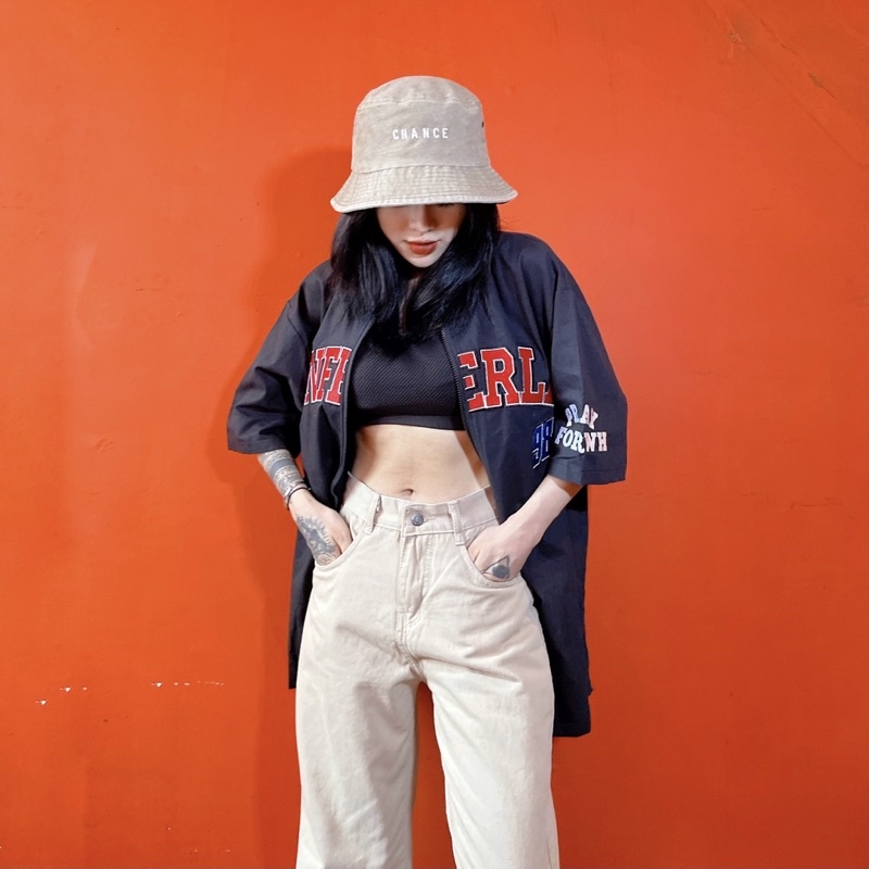 Áo khoác bóng chày chất liệu kaki chữ thêu xịn sò