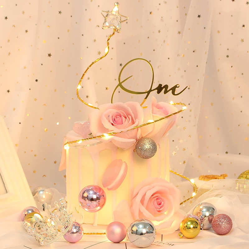 Topper Trang Trí Bánh Kem Hình Ngôi Sao, Tráng Miệng, Được Làm Từ