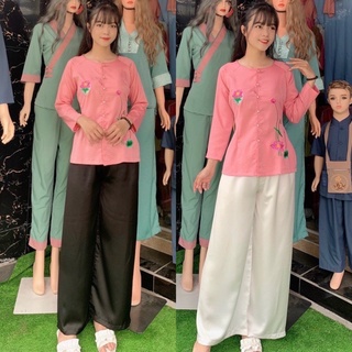 ÁO BÀ BA THÊU HOA SEN