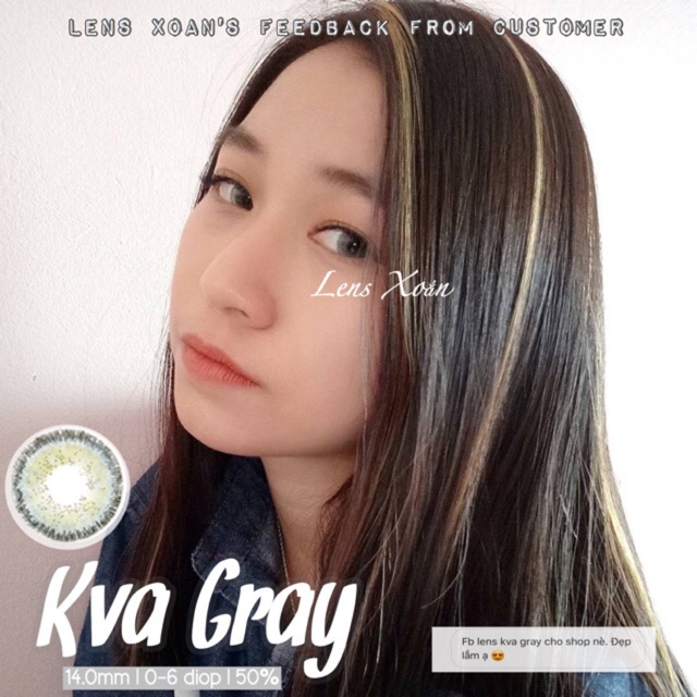 KÍNH ÁP TRÒNG KVA GRAY ( LENS XÁM ÁNH XANH TÂY)