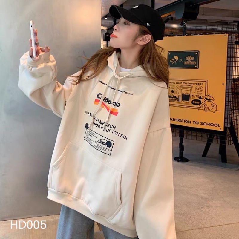 Áo hoodie in chữ CALIFORNIA tinh tế - HD005 PHONUi