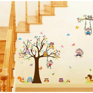 Decal dán tường vườn khỉ