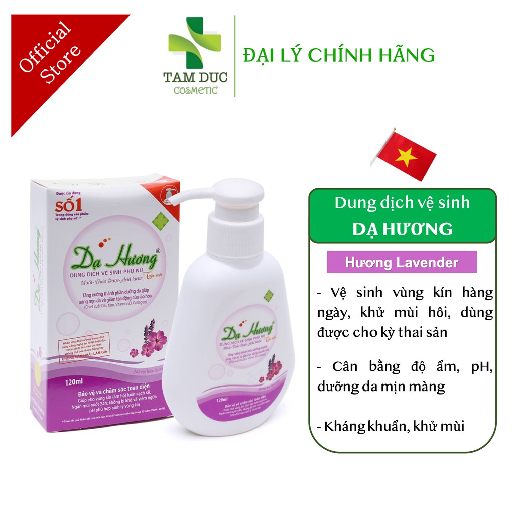 Bộ 2 chai Dung Dịch Vệ Sinh Phụ nữ DẠ HƯƠNG - Lavender 120ml/chai có vòi