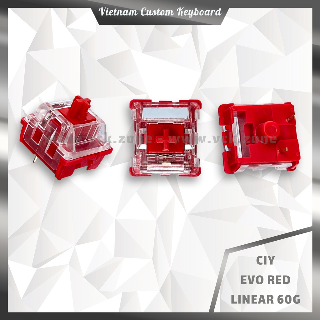 CIY Linear Switch | Evo Red 60g | Sakura 45g Pre-Lubed | Màu Đẹp | TTC Love | VCK