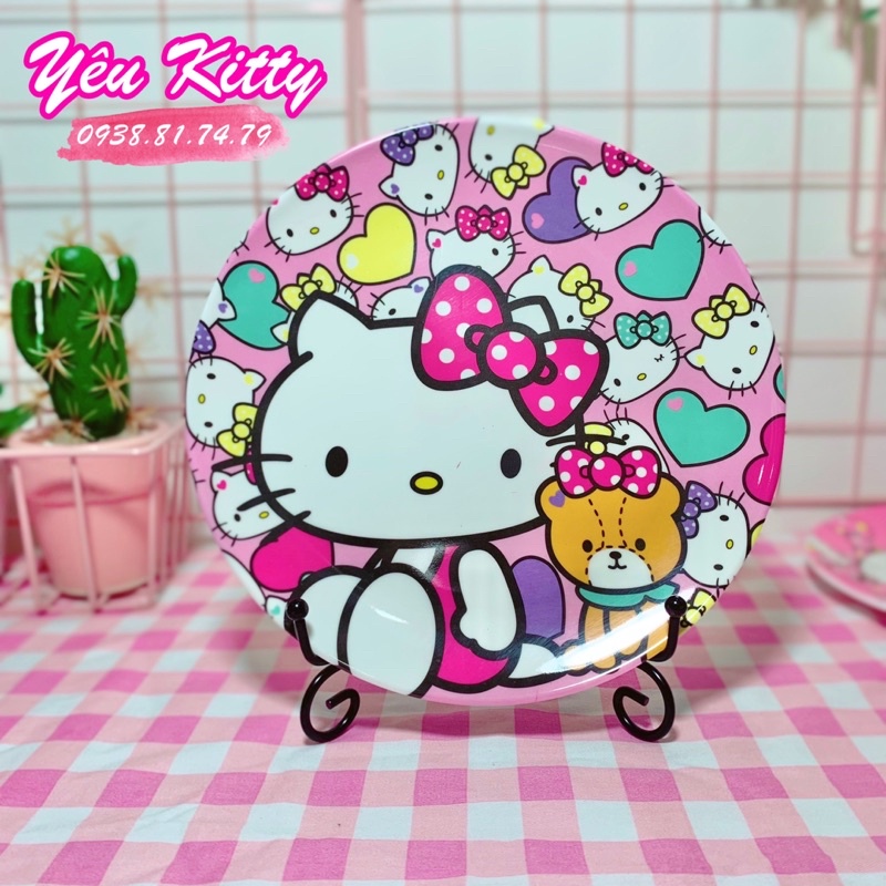 Dĩa tròn Doremon Doraemon Hello Kitty