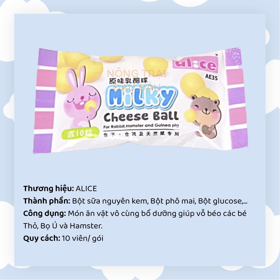 Phô Mai Sữa Alice Thức Ăn Cho Hamster AE35