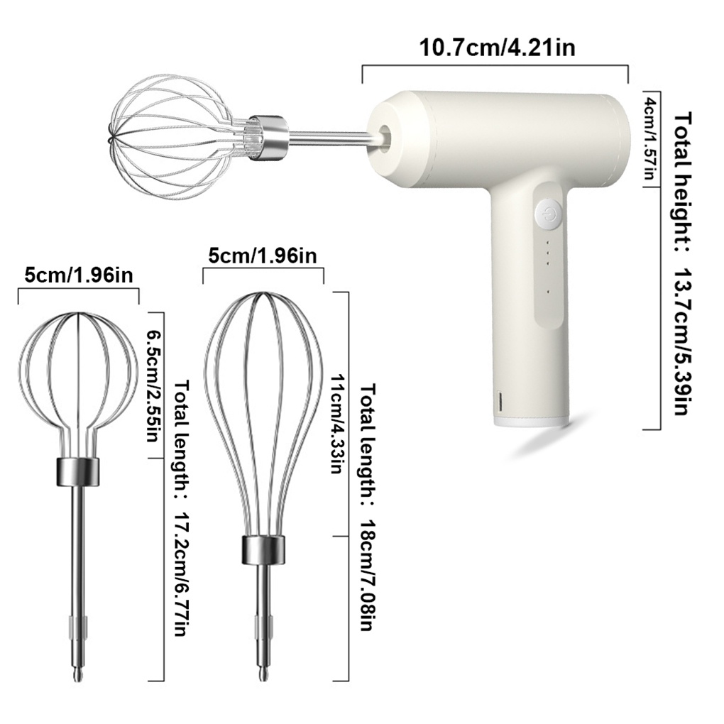 Egg Beater 20W Electric Handheld Egg Whisk Kitchen Rechargeable Cream Blender Mixer