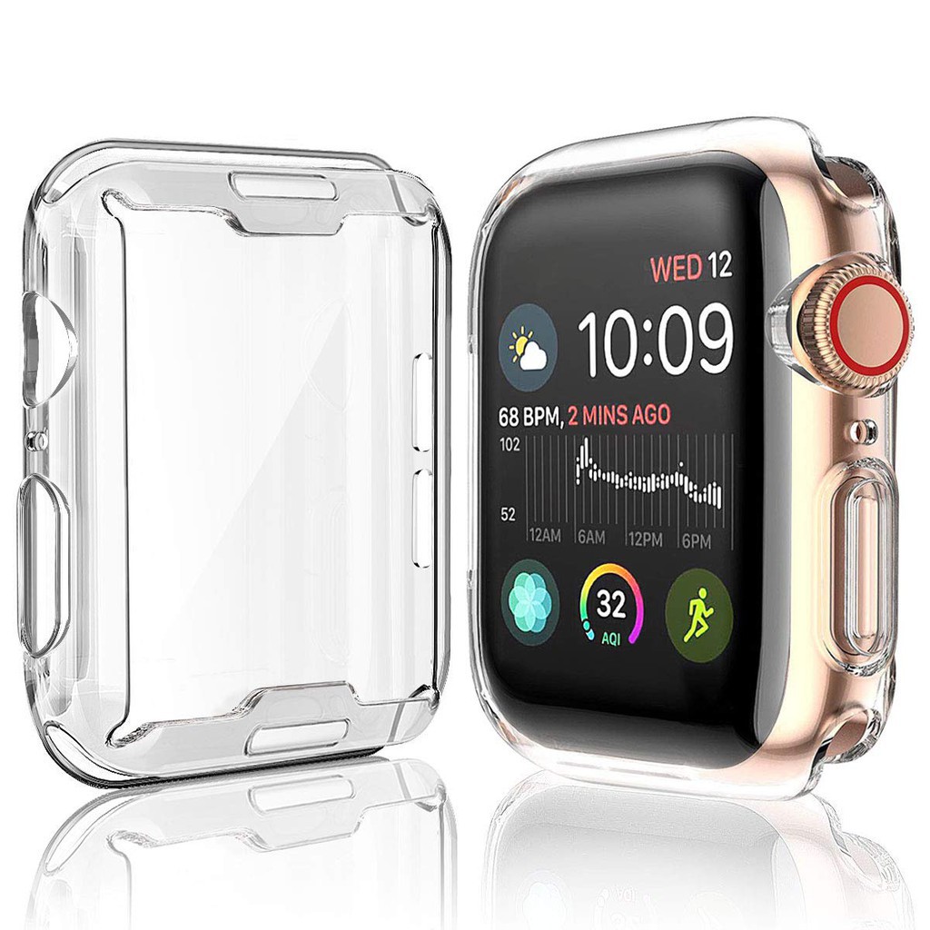 Vỏ bảo vệ mặt đồng hồ jansin thích hợp cho Apple watch dòng 7 6 se 5 4 3 kích thước 45mm 41mm 42mm 38m 40mm 44mm
