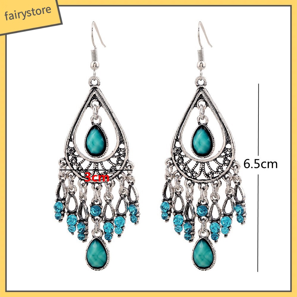 Khuyên Tai Đính Đá Nhân Tạo Phong Cách Boho Thời Trang Cho Nữ