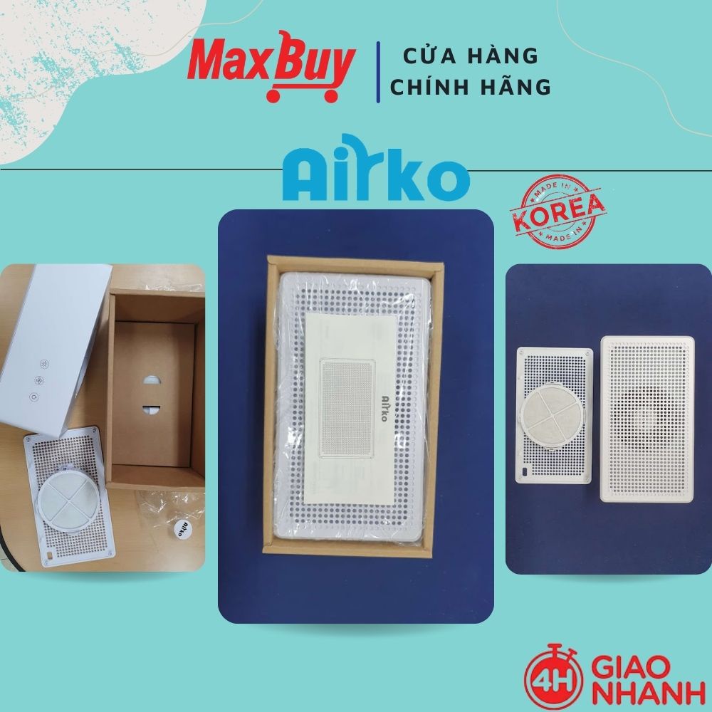 Máy lọc không khí ô tô mini AIRKO WP-AU12L MADE IN KOREA, khử mùi ô tô, thuốc lá, diện tích sử dụng 12m2