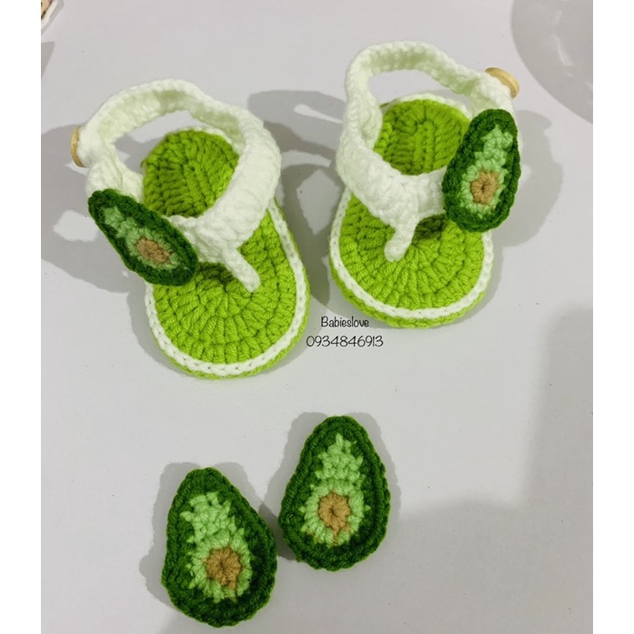Dép lào đính quả bơ cho bé 0-18m