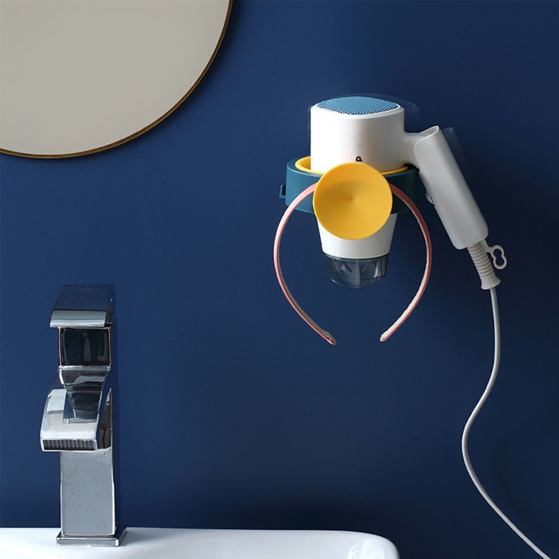 Giá Đỡ Máy Sấy Tóc Gắn Tường Kèm Móc Treo Dây Cáp Tiện Dụng