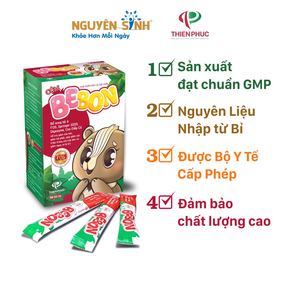 Cốm Bebon Giảm Táo Bón, Nhuận tràng, bổ xung chất xơ, tăng cường tiêu hóa.