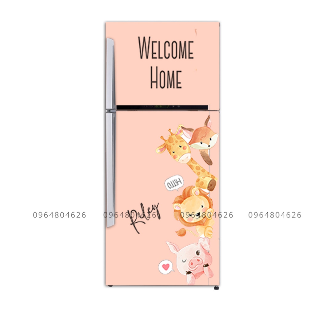 Decal dán tủ lạnh miếng dán tủ lạnh hình dễ thương hình dán cute chất liệu chống thấm nước siêu bền dễ dàng vệ sinhTL401