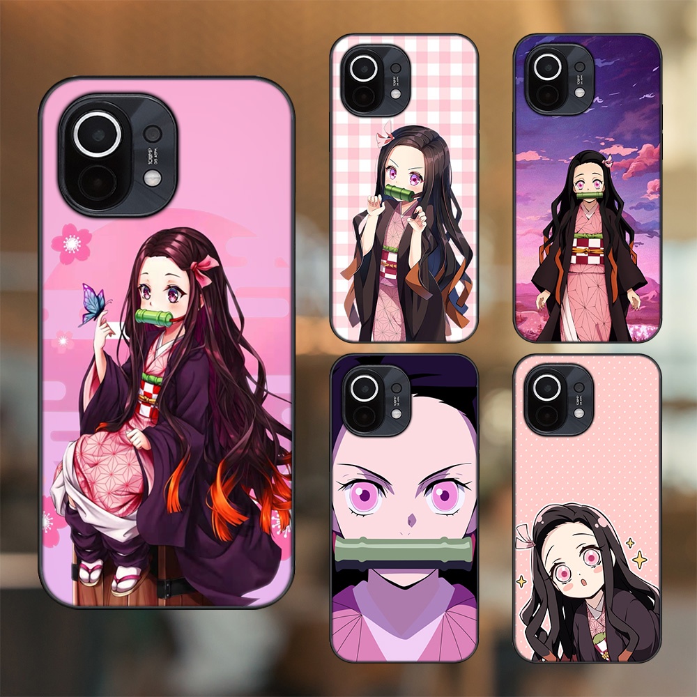Ốp lưng Xiaomi Mi 11 viền đen in hình Nezuko Kimetsu no Yaiba