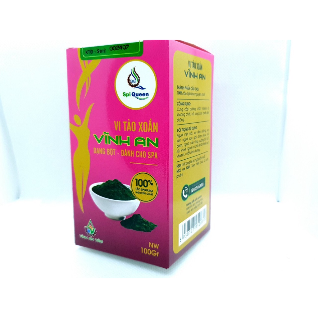 Vi Tảo Xoắn (Dạng bột) Vĩnh An (Hộp 100 gram) - Cam Kết Chính Hãng