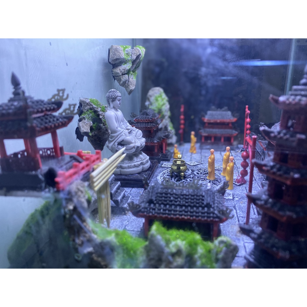 Tiểu cảnh cột đèn lồng, phụ kiện trang trí bể cá, thuỷ sinh, sân vườn, hòn non bộ