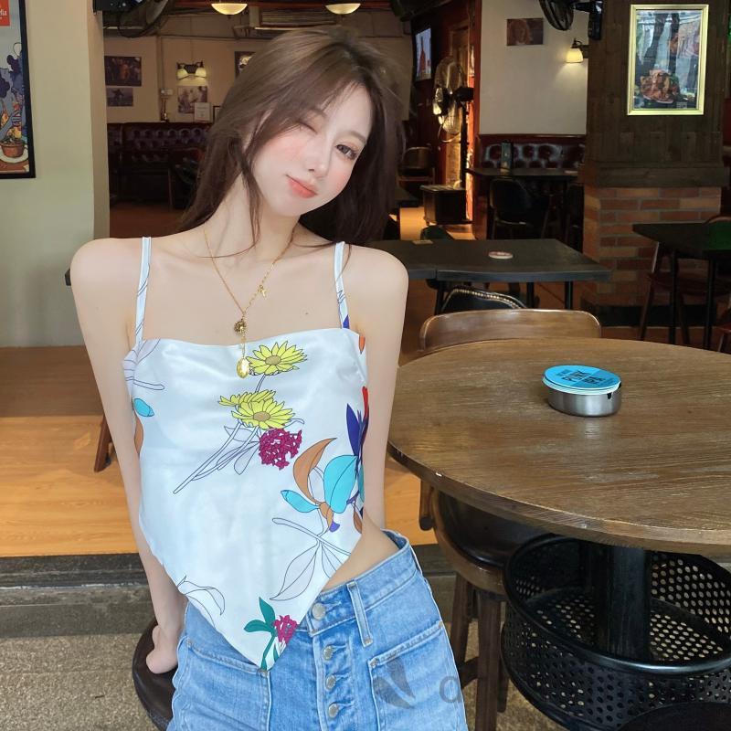 Áo yếm hai dây họa tiết in hoa có thắt nơ ở lưng cho nữ | BigBuy360 - bigbuy360.vn