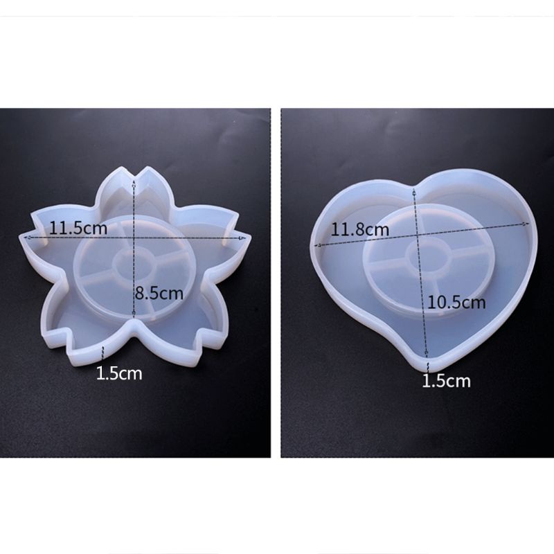 Sa Khuôn Silicon Làm Đồ Trang Sức Tạo Hình Hoa Trái Tim 3D DIY