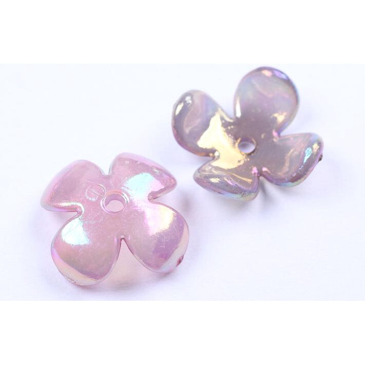 Túi 100 Hạt Xỏ Lỗ Hình Hoa Bằng acrylic Dùng Để Làm Vòng Tay / Vòng cổ / Bông Tai diy
