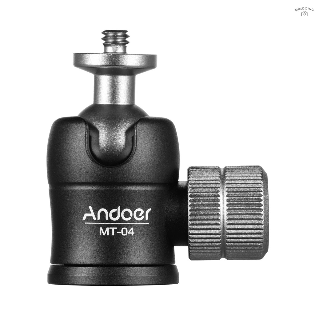 ღ  Andoer MT-04 Mini Ball Head 360 Degrees Panoramic Ballhead with Standard 1/4 Screw for Mounting DSLR Cameras Light Stand Monopod Tripod Professional Photography Accessories