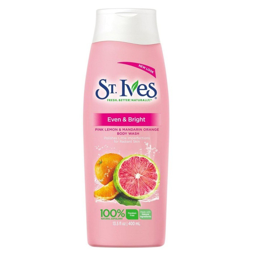 Sữa tắm làm sáng da Hương Cam Chanh St. Ives Even & Bright bodywash 400ml/709ml (Mỹ)