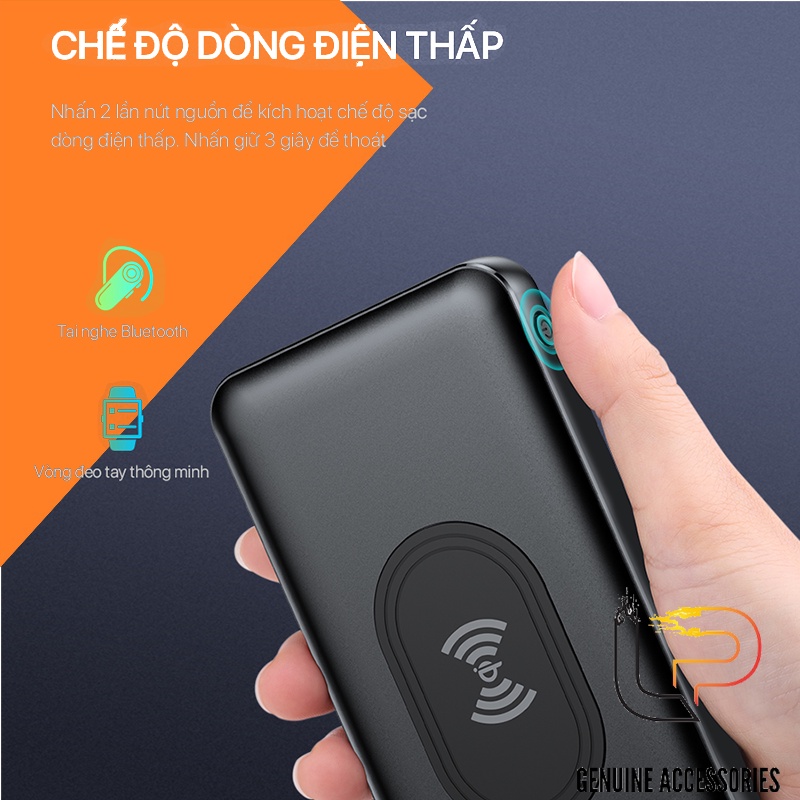 Pin Sạc Dự Phòng Không Dây 10.000mAh Công Nghệ Qi 10W Sạc Nhanh 2 Chiều 18W ACOME AP106