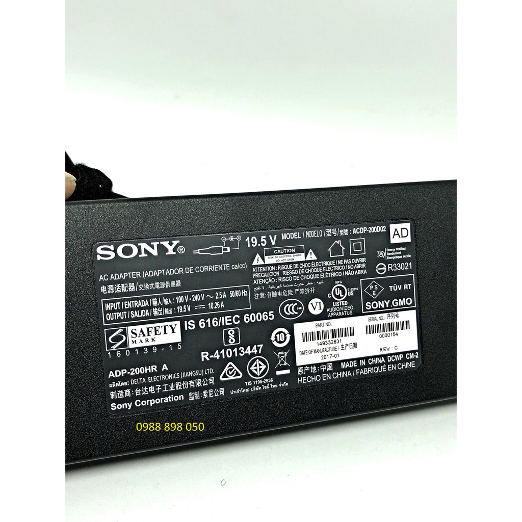Adapter tivi sony 19,5v 10.26a bản gốc chính hãng