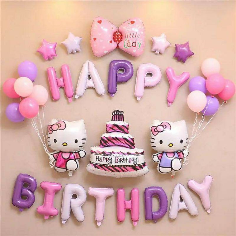 sét trang trí sinh nhật hello kitty