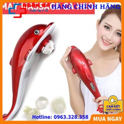 Máy Đấm Lưng Cầm Tay, Máy Massage Cầm Tay Cá Heo Dolphil Jb-4002A (Loại To) 3 Đầu-[Thiết bị y tế]