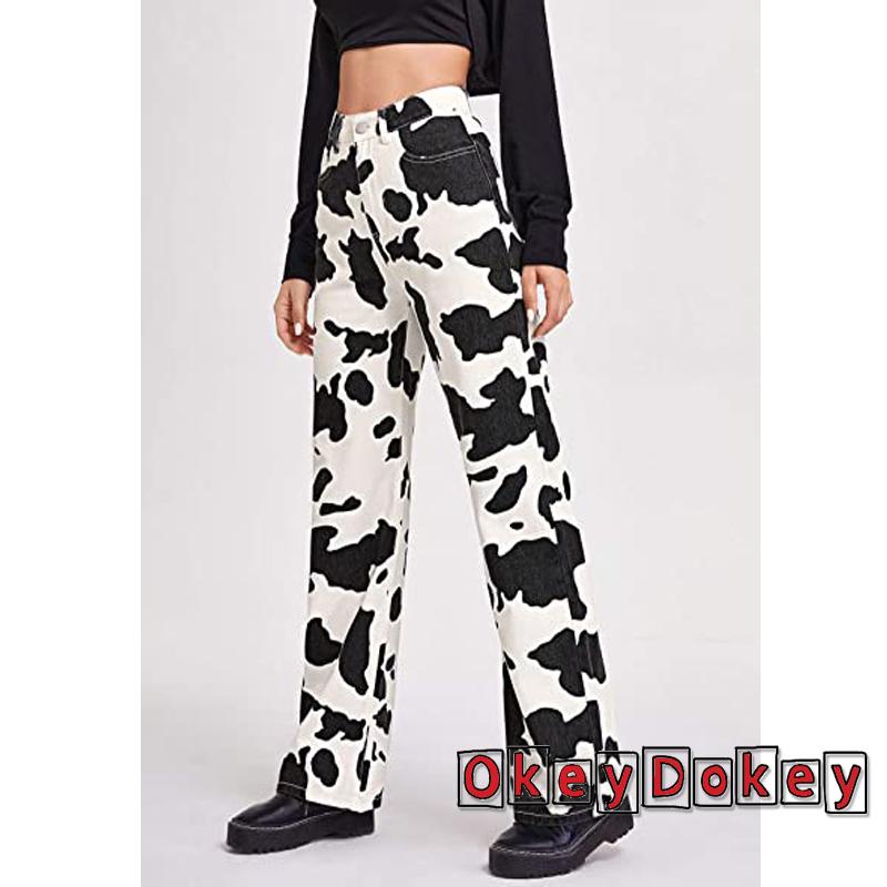 Quần Jeans Nữ Ống Rộng Lưng Cao Phối Túi Thời Trang OKDK-y2k