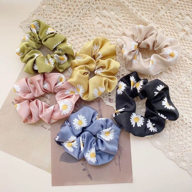 CỘT TÓC SCRUNCHIES - Voan bóng bông cúc