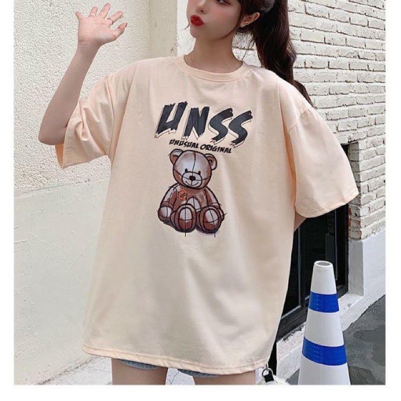 Áo Thun Unisex GẤU UNISS G490, Tay Lỡ Form Rộng