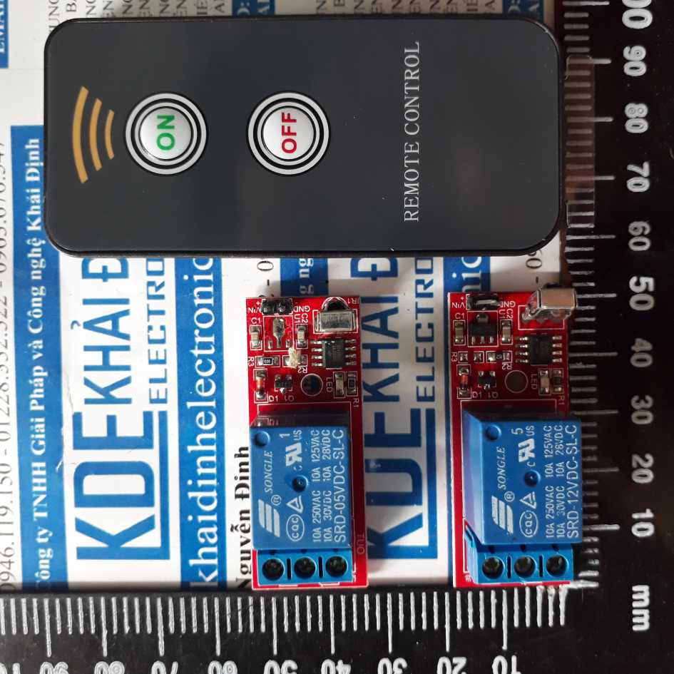 module Hồng ngoại 1 RELAY 5V/12V + remote Hồng ngoại 2 kênh kde2137