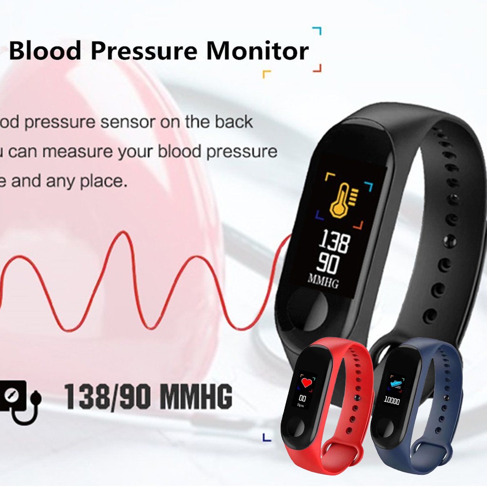 Vòng đeo tay thông minh HW M3 theo dõi vận động màn hình 0.96&quot; TFT thời trang