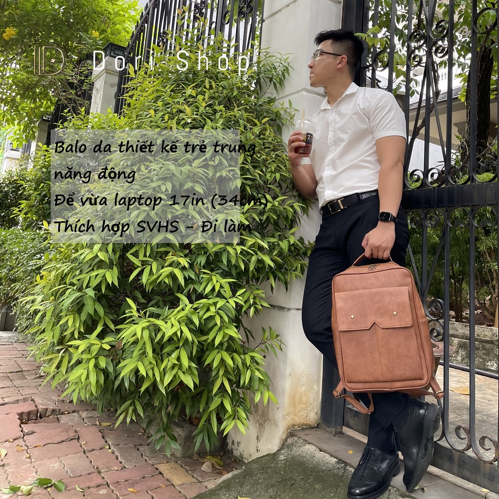 BALO DA CAO CẤP, BA LÔ ĐỂ LAPTOP DORISHOP|BL53