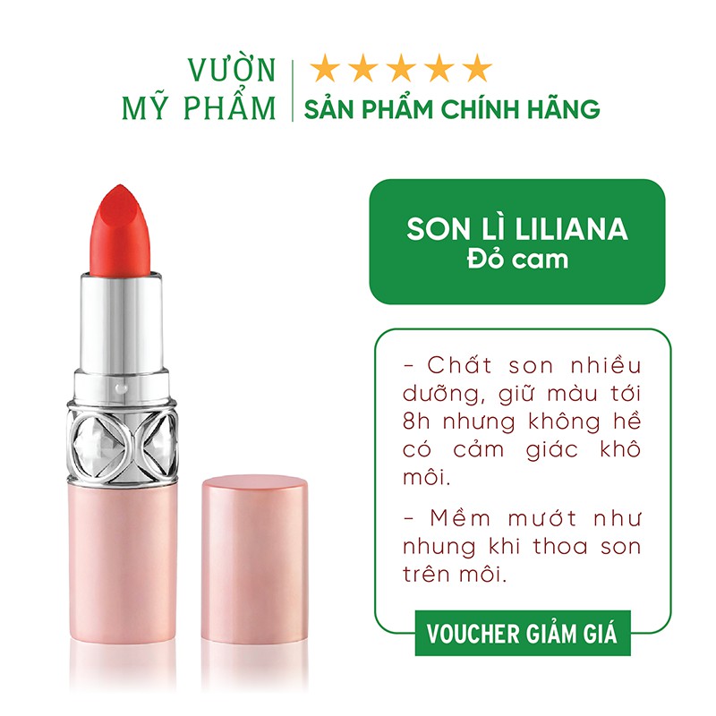 Son lì Liliana Inspired of Rose 6 màu - Son lì, không chì, lâu trôi, nhiều dưỡng, không gây khô môi - Vườn Mỹ Phẩm