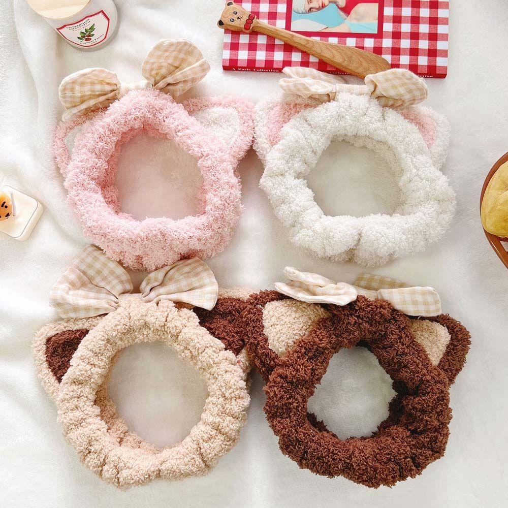 Băng Đô Cài Tóc Phối Lông Co Giãn Họa Tiết Hoạt Hình 15H Cho Nữ