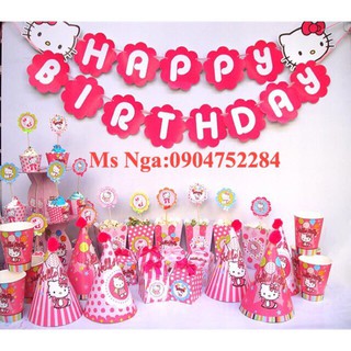 Bộ trang trí sinh nhật pony hồng