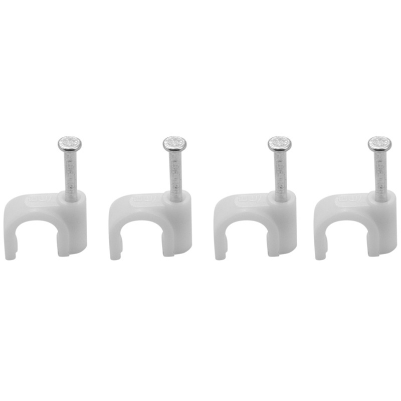 Set 100 Kẹp Cố Định Dây Cáp Hình Tròn 6mm Màu Trắng Chuyên Dụng