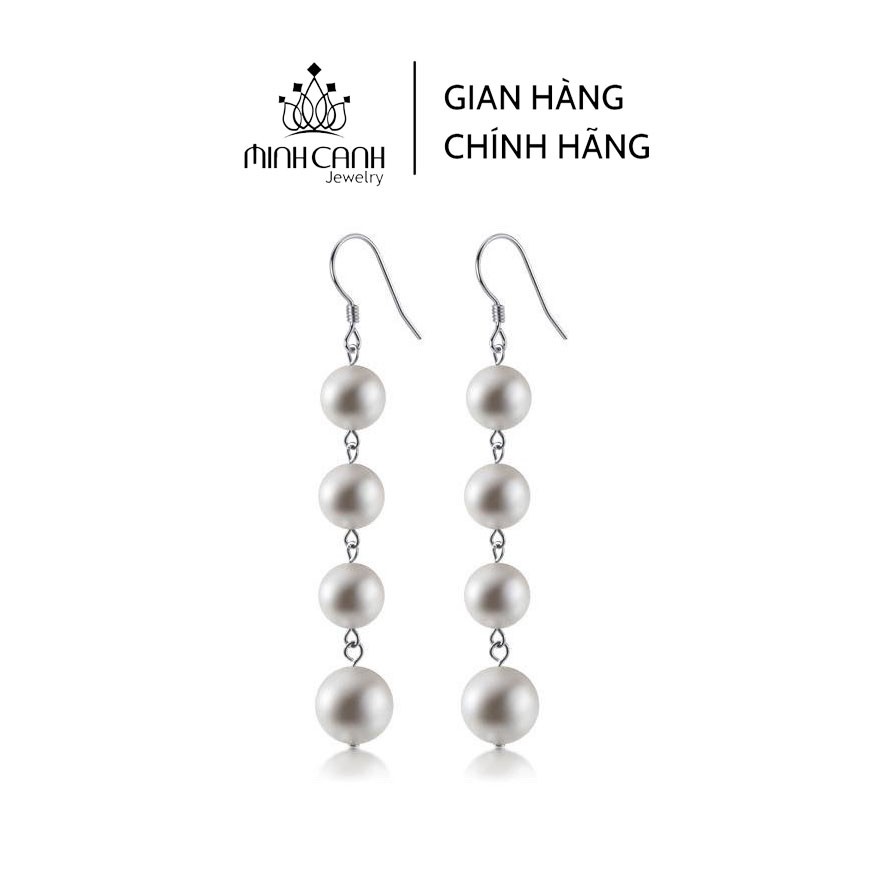 Bông Tai Bạc Chuỗi Ngọc Trai Nhân Tạo Móc Treo - Minh Canh Jewelry