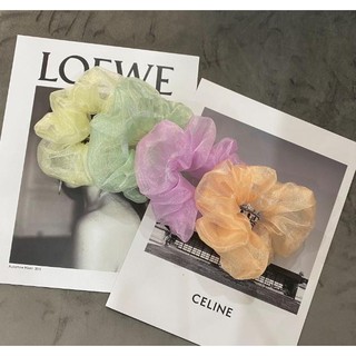 Dây Buộc Tóc Scrunchies Vải Voan Kính Phong Cách Hàn Quốc